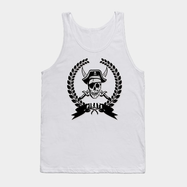 Laurel Wreath Pirates  Vintage Desing Retro Tank Top by albaley